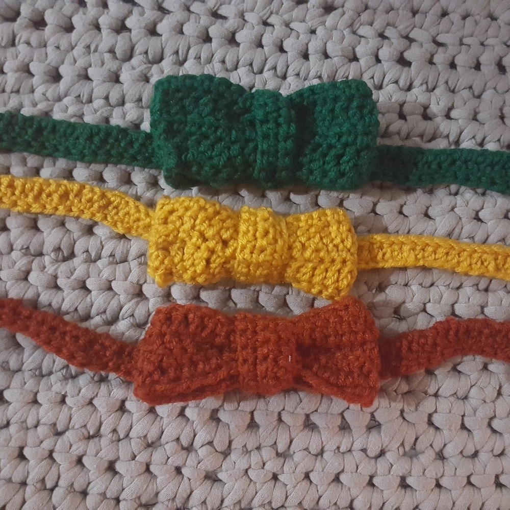 Crochet Bowties , ready for Autumn